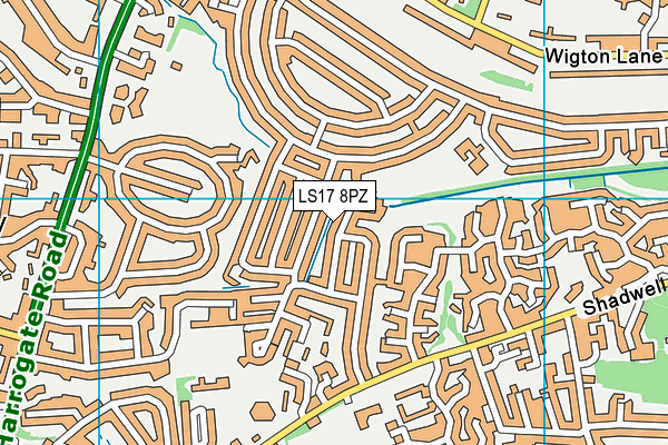 LS17 8PZ map - OS VectorMap District (Ordnance Survey)