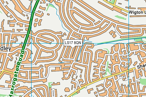 LS17 8QN map - OS VectorMap District (Ordnance Survey)