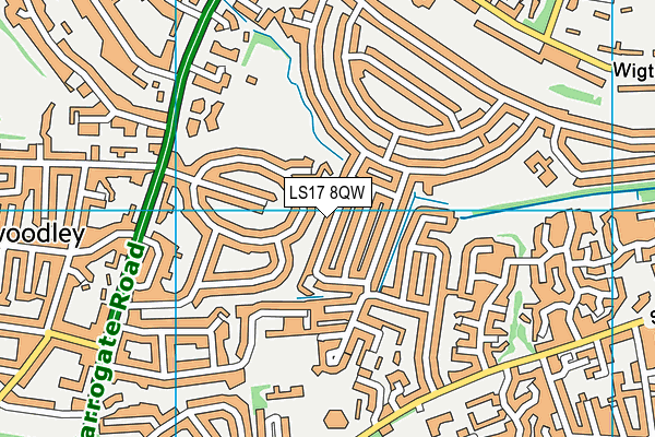 LS17 8QW map - OS VectorMap District (Ordnance Survey)