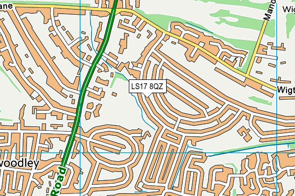 LS17 8QZ map - OS VectorMap District (Ordnance Survey)