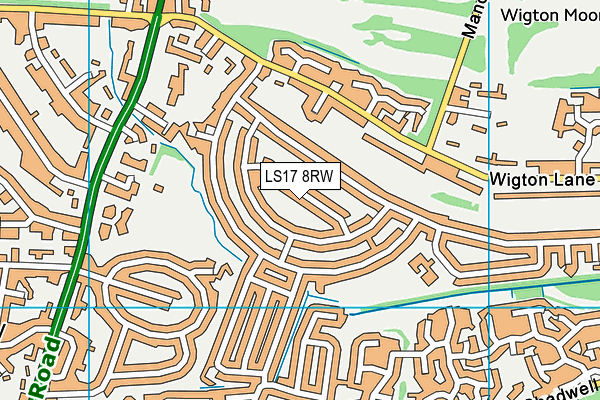 LS17 8RW map - OS VectorMap District (Ordnance Survey)