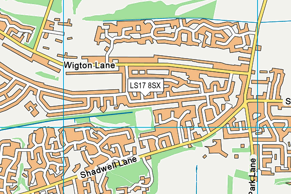 LS17 8SX map - OS VectorMap District (Ordnance Survey)