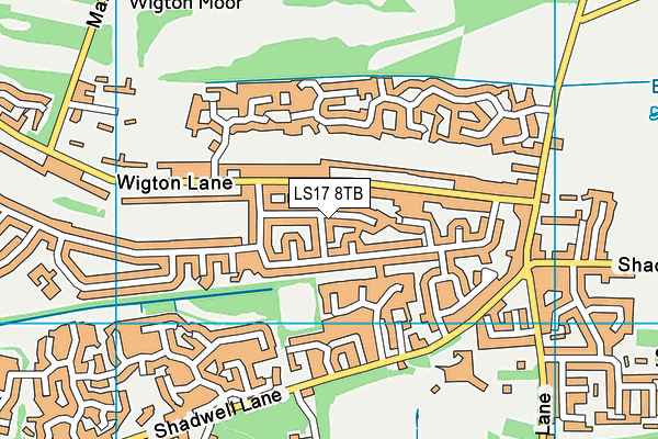 LS17 8TB map - OS VectorMap District (Ordnance Survey)