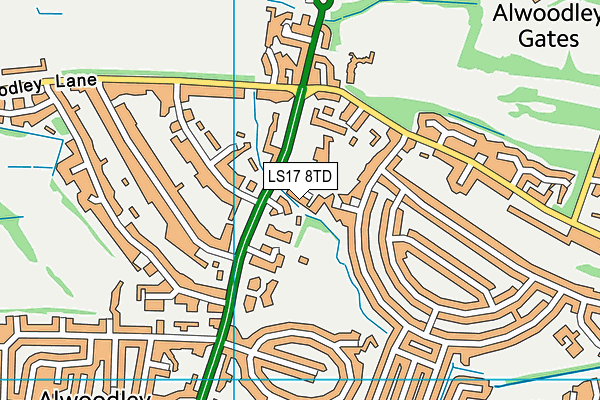 LS17 8TD map - OS VectorMap District (Ordnance Survey)