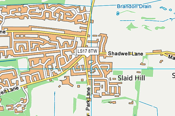 LS17 8TW map - OS VectorMap District (Ordnance Survey)