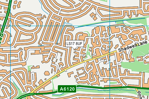 LS17 8UF map - OS VectorMap District (Ordnance Survey)