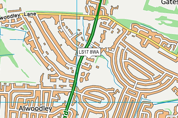 LS17 8WA map - OS VectorMap District (Ordnance Survey)