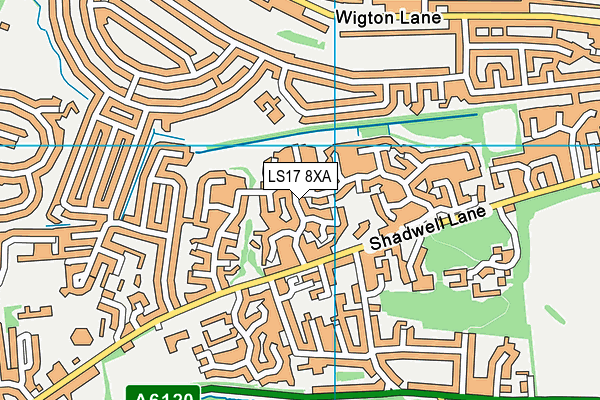 LS17 8XA map - OS VectorMap District (Ordnance Survey)