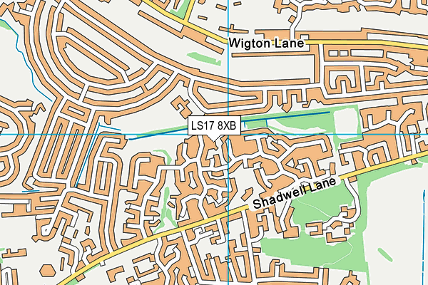 LS17 8XB map - OS VectorMap District (Ordnance Survey)