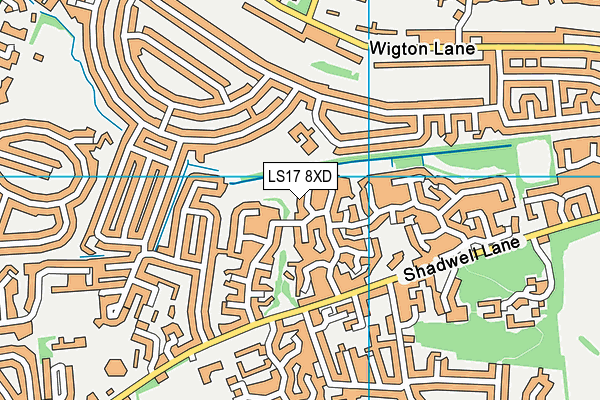 LS17 8XD map - OS VectorMap District (Ordnance Survey)