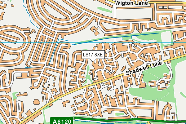 LS17 8XE map - OS VectorMap District (Ordnance Survey)