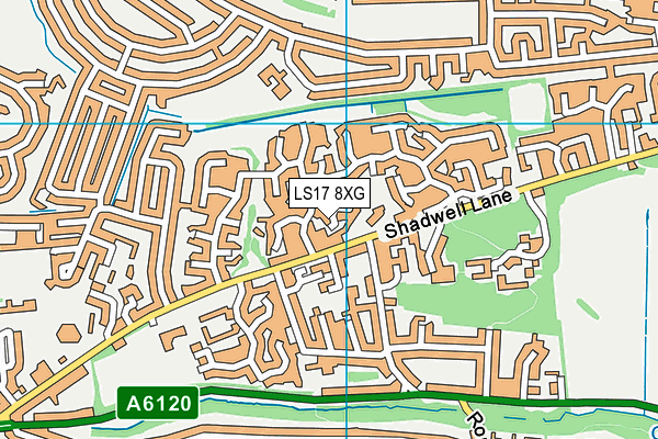 LS17 8XG map - OS VectorMap District (Ordnance Survey)