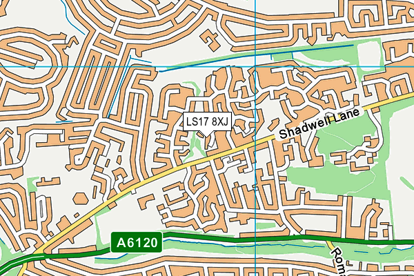 LS17 8XJ map - OS VectorMap District (Ordnance Survey)