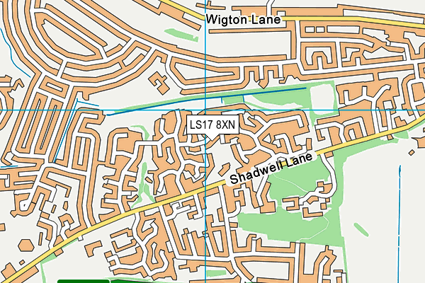 LS17 8XN map - OS VectorMap District (Ordnance Survey)