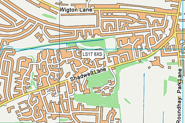 LS17 8XS map - OS VectorMap District (Ordnance Survey)