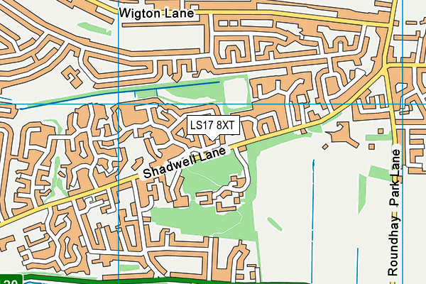 LS17 8XT map - OS VectorMap District (Ordnance Survey)