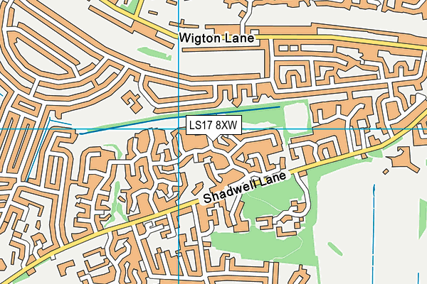 LS17 8XW map - OS VectorMap District (Ordnance Survey)