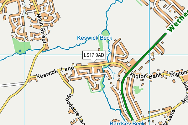 LS17 9AD map - OS VectorMap District (Ordnance Survey)