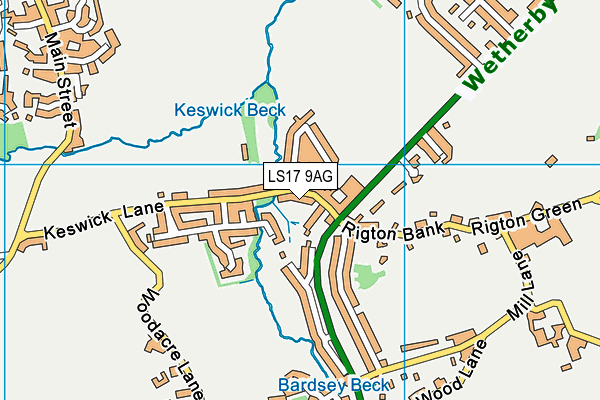 LS17 9AG map - OS VectorMap District (Ordnance Survey)