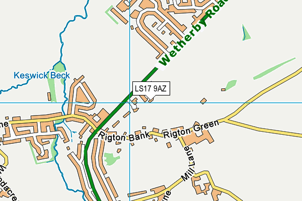 LS17 9AZ map - OS VectorMap District (Ordnance Survey)