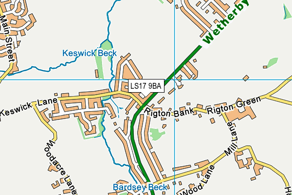 LS17 9BA map - OS VectorMap District (Ordnance Survey)
