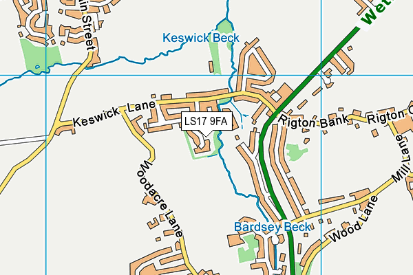 LS17 9FA map - OS VectorMap District (Ordnance Survey)