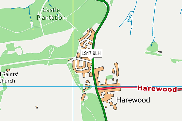 Harewood Church of England Voluntary Controlled Primary School map (LS17 9LH) - OS VectorMap District (Ordnance Survey)