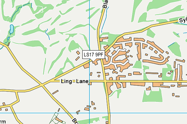 LS17 9PF map - OS VectorMap District (Ordnance Survey)