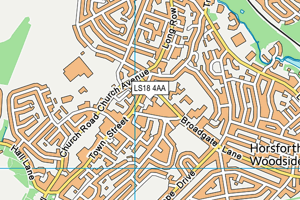 LS18 4AA map - OS VectorMap District (Ordnance Survey)