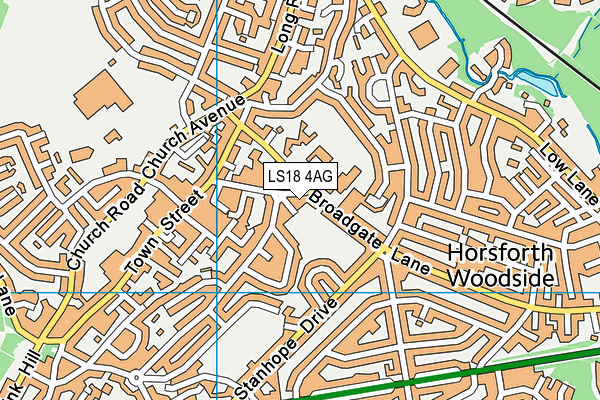 LS18 4AG map - OS VectorMap District (Ordnance Survey)