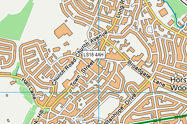 LS18 4AH map - OS VectorMap District (Ordnance Survey)