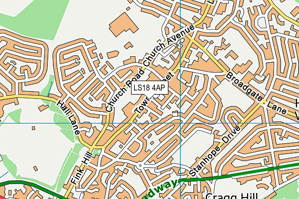 Horsforth Central Methodist Church map (LS18 4AP) - OS VectorMap District (Ordnance Survey)