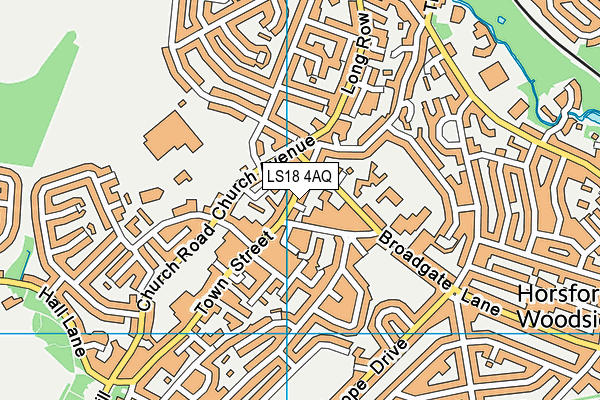 LS18 4AQ map - OS VectorMap District (Ordnance Survey)