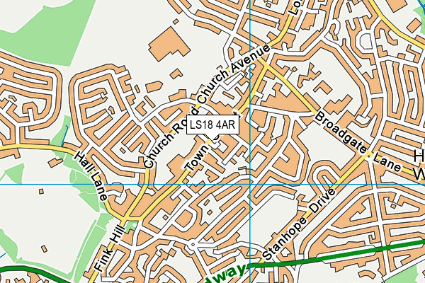 LS18 4AR map - OS VectorMap District (Ordnance Survey)