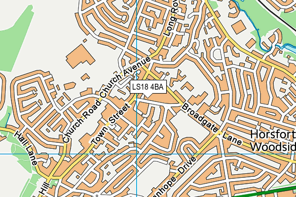 LS18 4BA map - OS VectorMap District (Ordnance Survey)