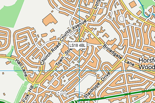 LS18 4BL map - OS VectorMap District (Ordnance Survey)
