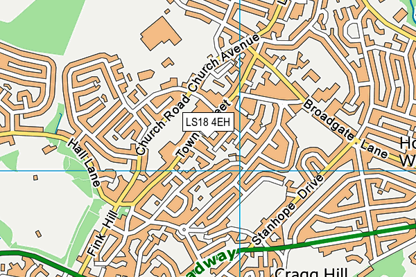 LS18 4EH map - OS VectorMap District (Ordnance Survey)