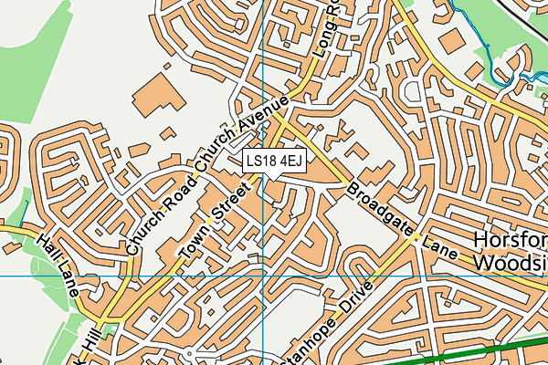 LS18 4EJ map - OS VectorMap District (Ordnance Survey)
