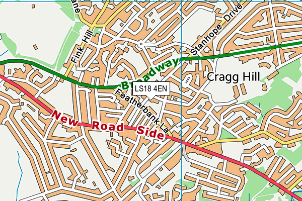 LS18 4EN map - OS VectorMap District (Ordnance Survey)