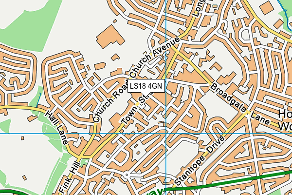 LS18 4GN map - OS VectorMap District (Ordnance Survey)