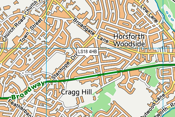 LS18 4HB map - OS VectorMap District (Ordnance Survey)