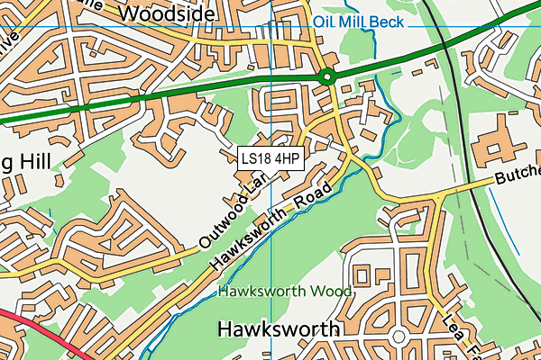 LS18 4HP map - OS VectorMap District (Ordnance Survey)