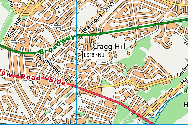 Cragg Hill Recreation Ground map (LS18 4NU) - OS VectorMap District (Ordnance Survey)
