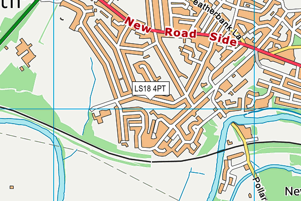 LS18 4PT map - OS VectorMap District (Ordnance Survey)