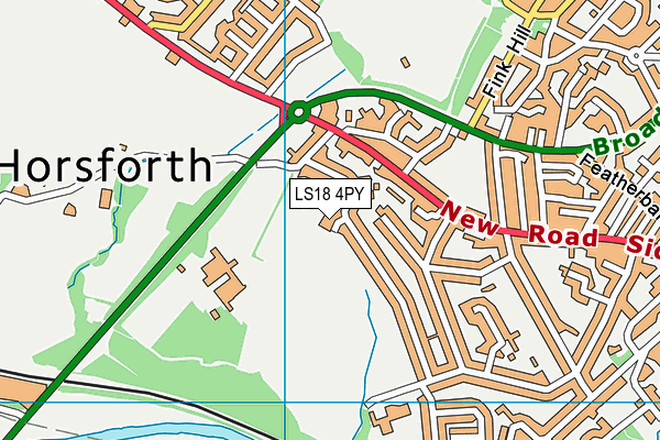 LS18 4PY map - OS VectorMap District (Ordnance Survey)