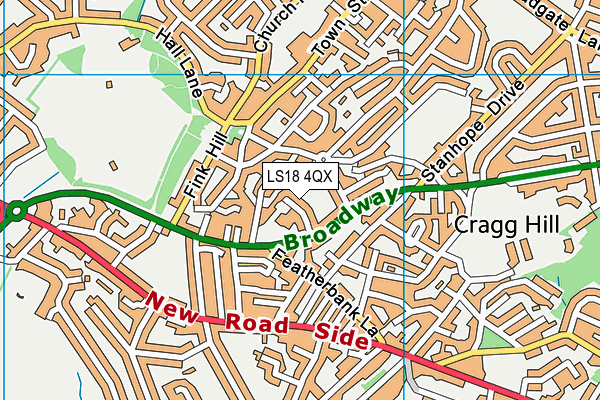 LS18 4QX map - OS VectorMap District (Ordnance Survey)