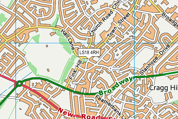 LS18 4RH map - OS VectorMap District (Ordnance Survey)