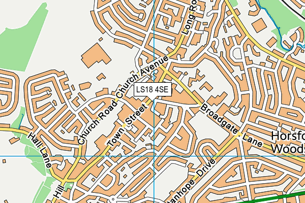 LS18 4SE map - OS VectorMap District (Ordnance Survey)