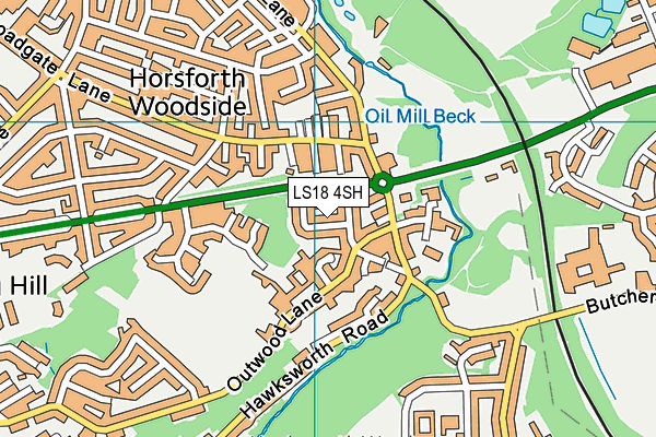 LS18 4SH map - OS VectorMap District (Ordnance Survey)