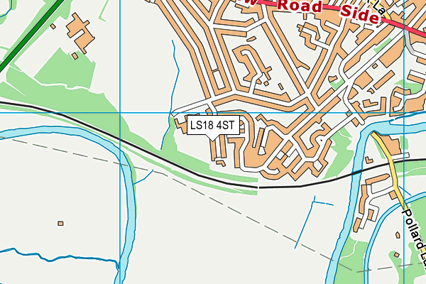 LS18 4ST map - OS VectorMap District (Ordnance Survey)